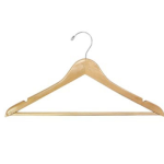 Unlimited Hotel Supply Mens Natural Executive Wood Suit Hanger